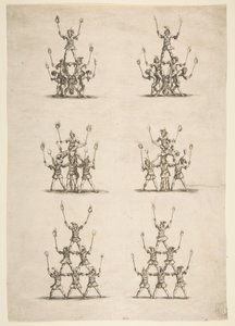 Thirty-six Acrobats in Six Groups by Stefano della Bella