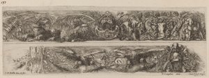 Two Ornamental Bands with Chained Leopards and Eagles by Stefano della Bella