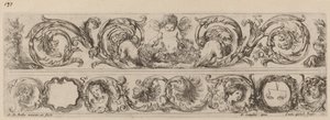 Two Ornamental Bands with Cupid and Heads of the Four Seasons, probably 1648 by Stefano della Bella