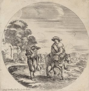 Two Peasants Traveling in a Landscape by Stefano della Bella