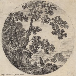 Two Travelers Passing by an Old Oak Tree, 1656