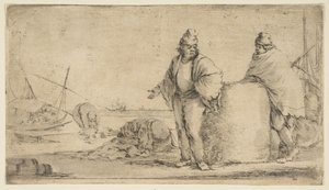 Two Sailors with a Bale of Merchandise, ca. 1662 by Stefano della Bella