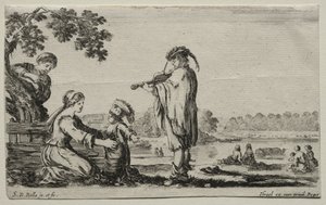 Various Figures and Landscapes: A Violin Player, 1649 by Stefano della Bella