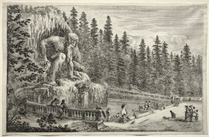 Views of the Villa of Pratolino: Colossal Statue of the Apennines by Stefano della Bella