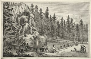Views of the Villa of Pratolino: Colossal Statue of the Apennines by Stefano della Bella
