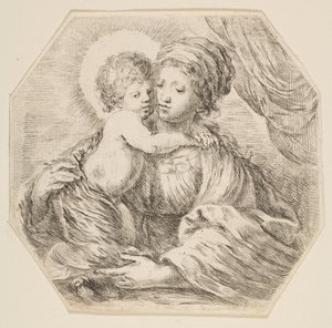 Virgin and Christ Child, an Octagonal Composition, ca. 1649 by Stefano della Bella