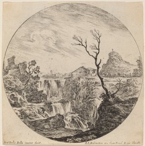 Waterfall with Three Tiers by Stefano della Bella