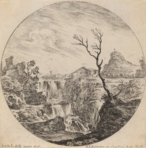 Waterfall with Three Tiers by Stefano della Bella
