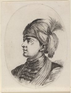 Young Moor in a Feathered Turban, Turned to the Left by Stefano della Bella
