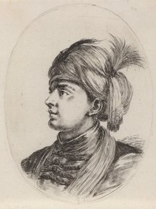 Young Moor in a Feathered Turban, Turned to the Left by Stefano della Bella