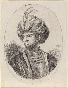Young Moor with a Slight Beard and Feathered Turban, Turned to the Left by Stefano della Bella