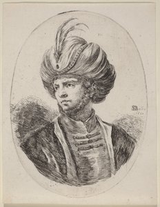 Young Moor with a Slight Beard and Feathered Turban, Turned to the Left by Stefano della Bella