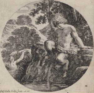 Young Satyr at the Bank of a Stream by Stefano della Bella