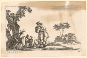Two Pilgrims Resting by a Tree by Stefano della Bella