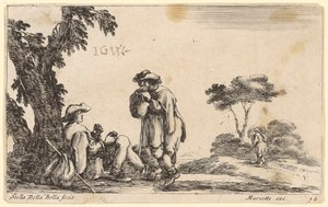 Two Pilgrims Resting by a Tree by Stefano della Bella