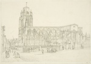South view of St Mary Redcliffe Church, c.1835
