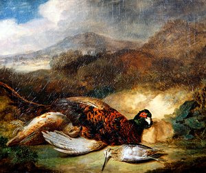 Pheasant and Woodcock in a Country Landscape by Stephen Elmer