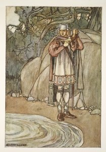 Dermot took the horn and would have filled it, illustration from 