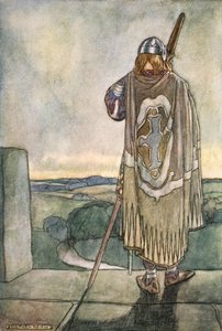 Finn heard far off the first notes of the fairy harp, c1910 by Stephen Reid