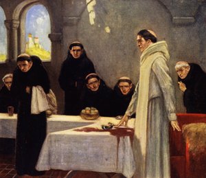 Saint Benedict and the Monks by Stephen Reid