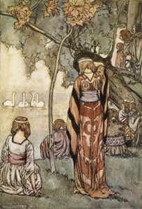 They made an encampment and the swans sang to them, illustration from 