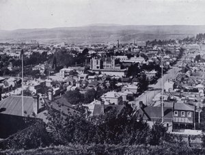Launceston: View from Upper Brisbane Street, overlooking Brisbane and Paterson Streets, State High School in centre by Stephen Spurling