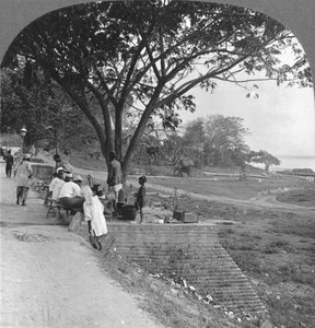 Riverfront and Bank, Bhamo, Burma, 1908