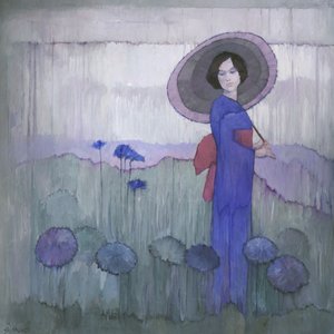 Blue Kimono Lotus Field by Steve Mitchell