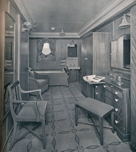 Apartments in the First Class area on board the S.S. Empress of Britain