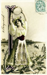 Mlle Fischer, Artist from 1900s - Alphabet in Postcard