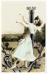 J: Lucette De Berny, Artist from La Belle Epoque - Alphabet in Postcard