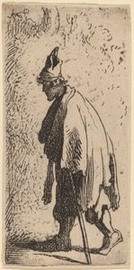 Beggar with a Stick, Walking to the Left by Studio of Rembrandt van Rijn