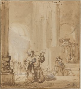 The Parable of the Publican and the Pharisee by Studio of Rembrandt van Rijn