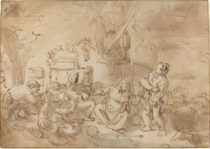 Brawl in an Inn by Style of Adriaen van Ostade