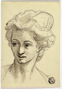 Head of Woman, Turning Left by Style of Angelica Kauffmann