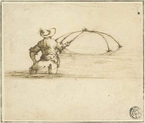 Fisherman with Net by Style of Jacques Callot