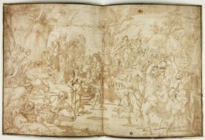 Moses Drawing Water from the Rock by Style of Raymond de Lafage