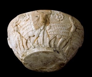 Sumerian Art: Limestone Cut Carved from Beliers Reliefs (3000 BC) by Sumerian Sumerian