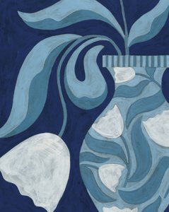 Indigo Floral Vase by Susan Black
