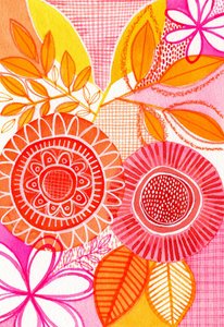 Joyful Abstract Flowers by Susan Black