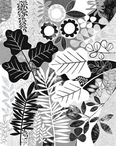 Monochrome Botanical Garden by Susan Black