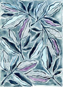 Muted Botanical Leaves by Susan Black