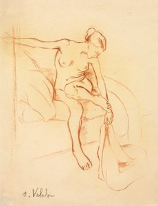 Nude Woman Seated on a Bed by Suzanne Valadon