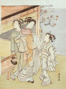 A Lady and Her Attendant Meet a Messenger