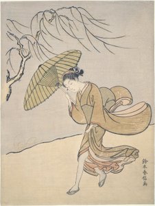 A Windy Day in Summer by Suzuki Harunobu