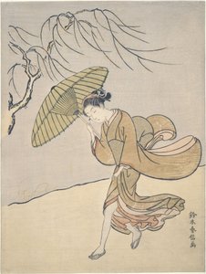 A Windy Day in Summer by Suzuki Harunobu