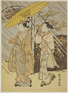 A Young Male Actor on Parade in Autumn Rain
