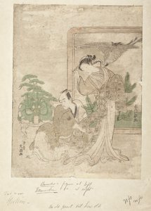 Actor and Courtesan Parodying the Armor-Pulling Scene from the Story of the Soga Brothers by Suzuki Harunobu