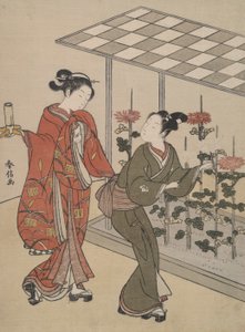 Chrysanthemum Viewing by Suzuki Harunobu