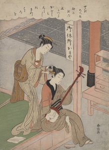Combing His Hair by Suzuki Harunobu